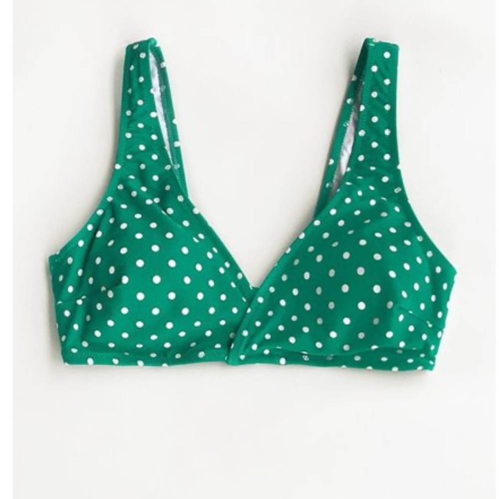 NWT Cupshe Green Polka Dot Bikini Top